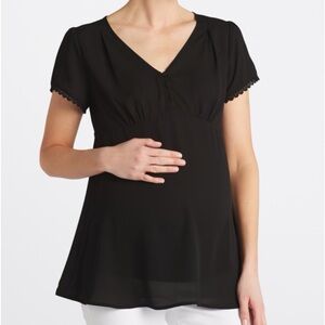 Full Moon Lace trim maternity blouse